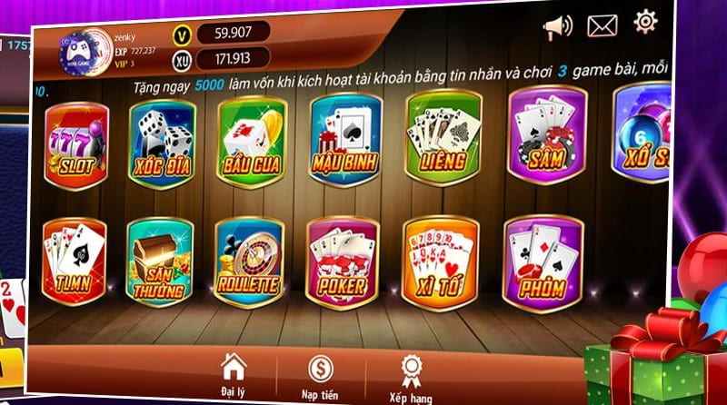 Những trò chơi có mặt tại Roll vip