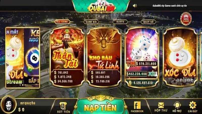 Game slot rất đa dạng tại dubai88