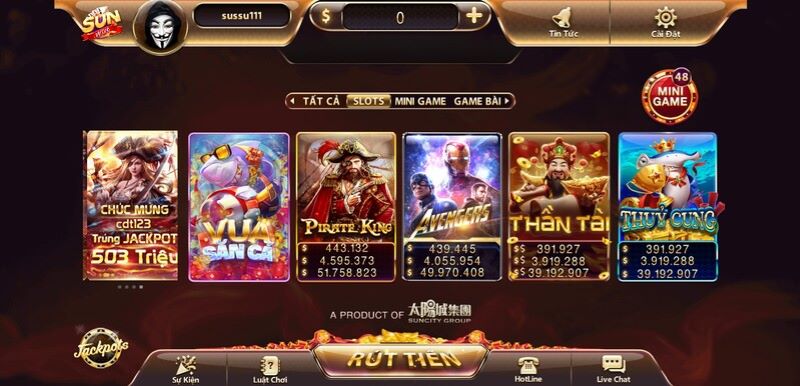 Các dòng Slots game nổ hũ tại sumwin88