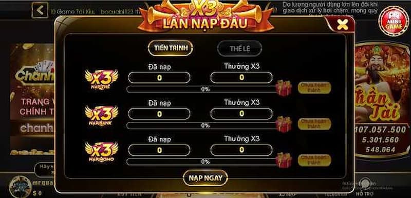 Hướng dẫn nạp tiền và rút tiền cho người chơi tại Chanh vin