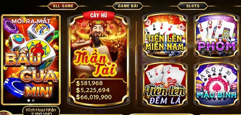 Kho game đa dạng, phù hợp với tất cả người chơi 