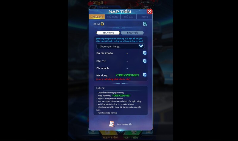 Hướng dẫn chi tiết các bước nạp tiền Win79