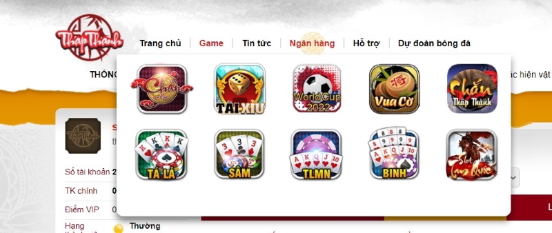 Những trò chơi nổi trội tại cổng game Thapthanh