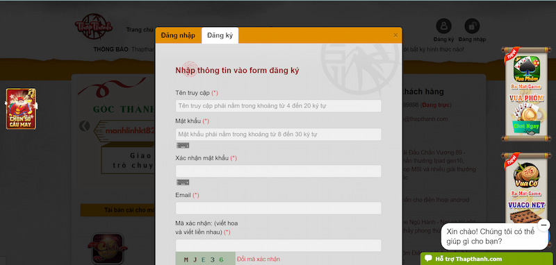 Hướng dẫn đăng ký Thapthanh nhanh chóng nhất