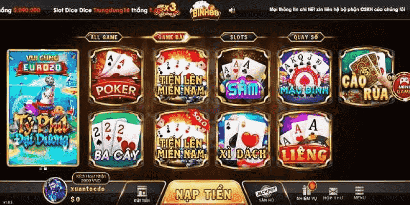 Các trò chơi tại cổng game