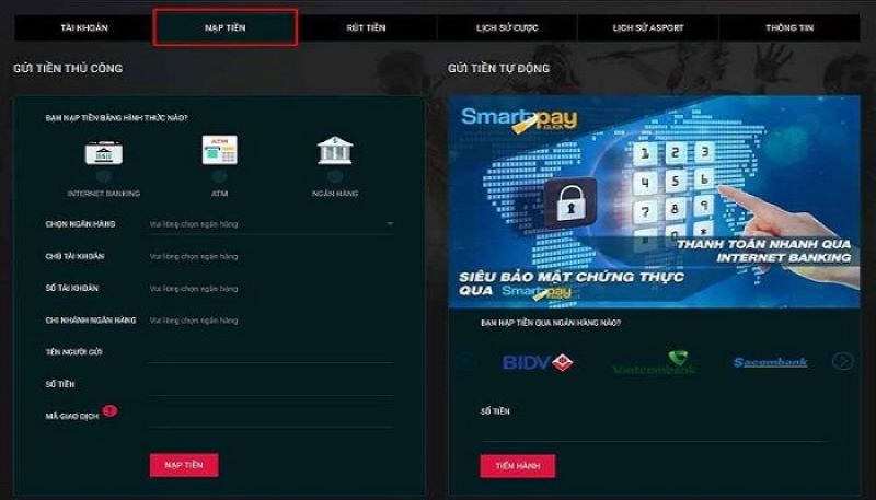Hướng dẫn nạp tiền cực dễ dàng tại Luky