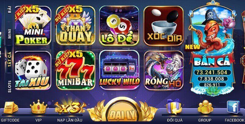 Những trò chơi hấp dẫn có tại Thần quay