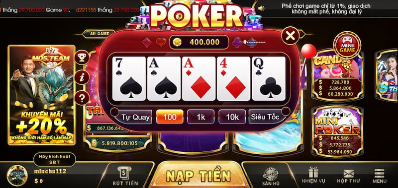 Hướng dẫn chi tiết cách quay poker MD5 dễ dàng thắng nhất